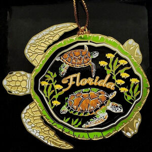 Florida Sea Turtle Ornament Color Brass Travel Souvenir